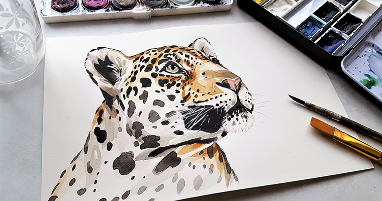En målning av en gepard.