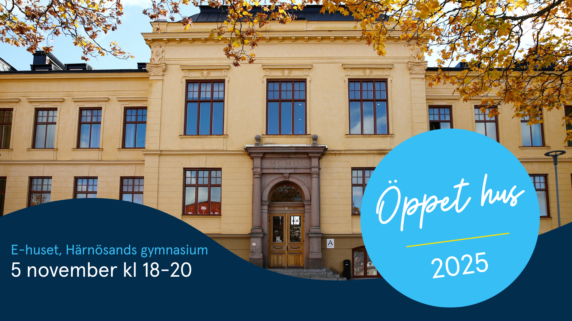 En flygbild över centrala Härnösand.