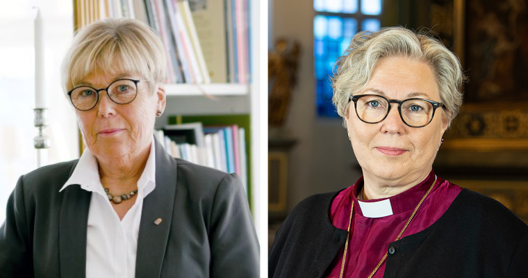 Foto på landshövding Berit Högman och biskop Eva Nordung Byström 
