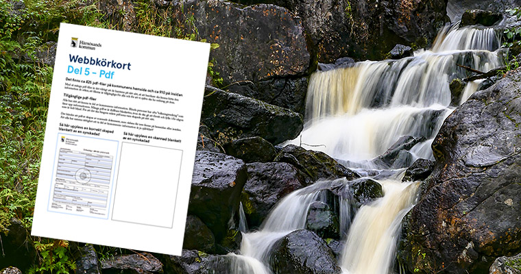 Västanåfallet och häftet "Del 5 - Pdf".