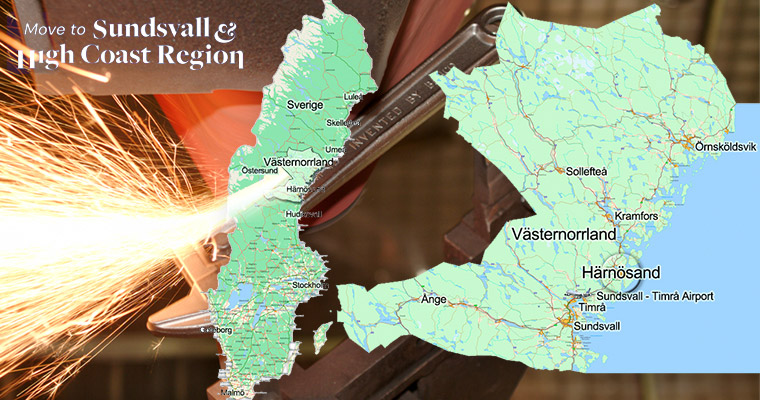 En karta över Sverige och Västernorrland.