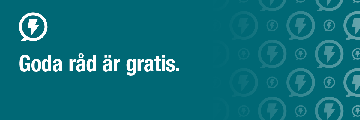 En bild med budskapet Goda råd är gratis.