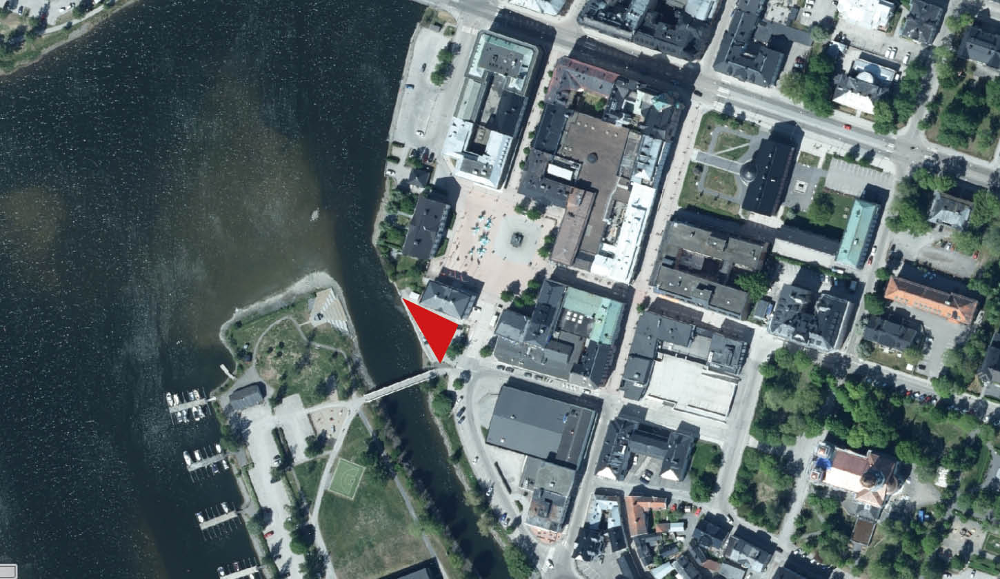 karta med ett område markerat med rött