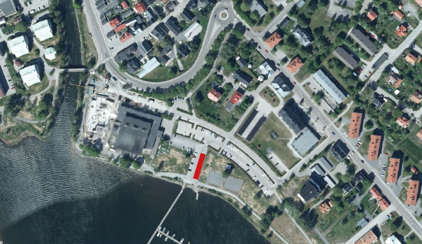 karta med ett område markerat med rött