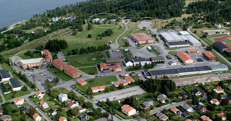 flygbild över området Kusthöjden i Härnösand