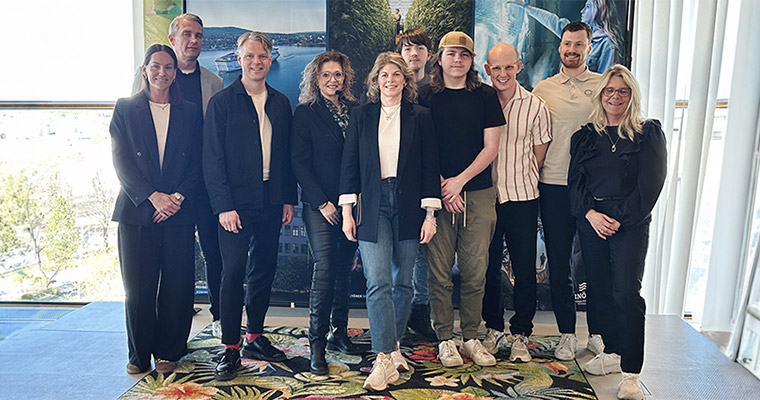 Bilden föreställer scengäster från morgonens Företagsfrukost.