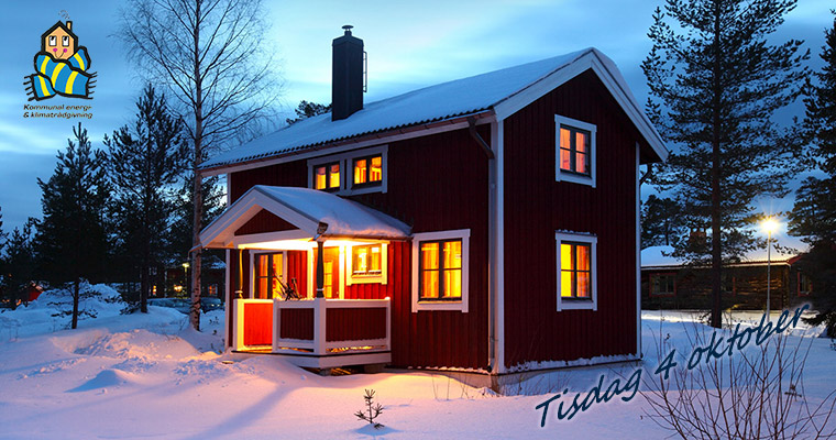 En villa i ett vinterlandskap.