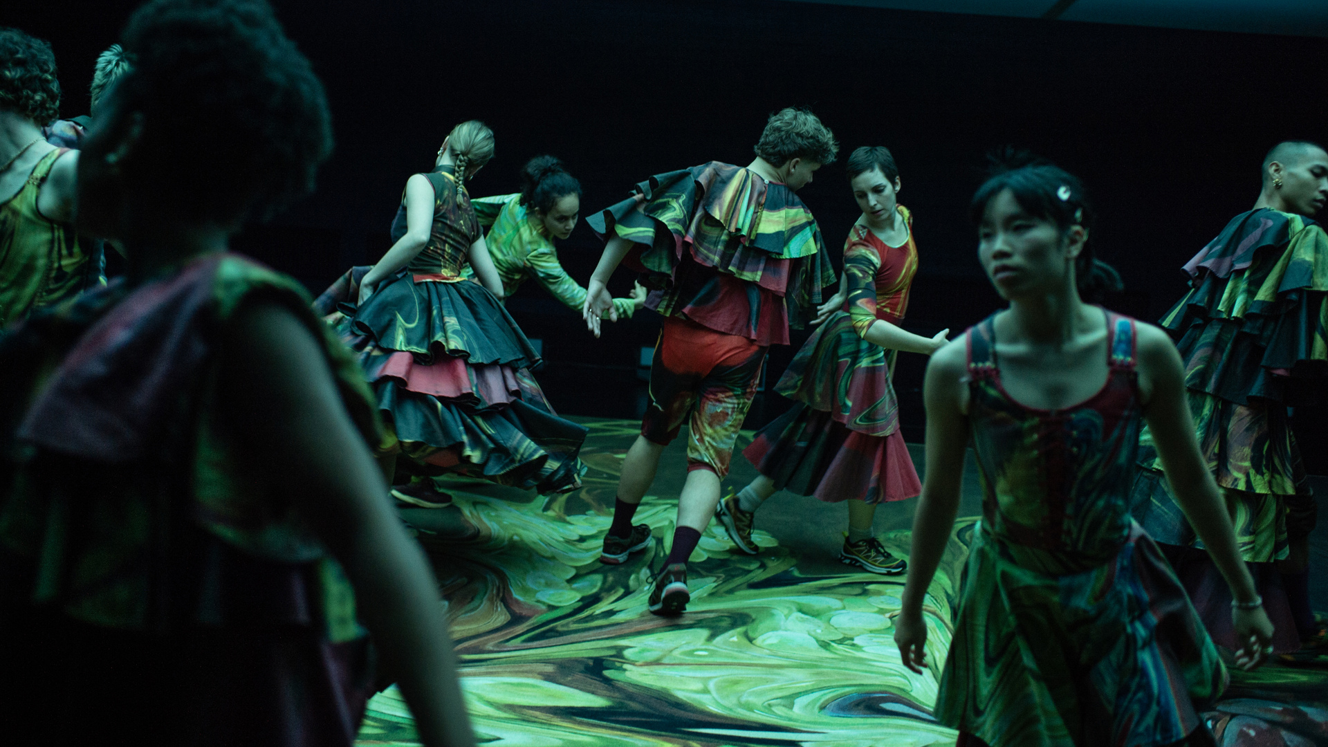 En flygbild över centrala Härnösand.