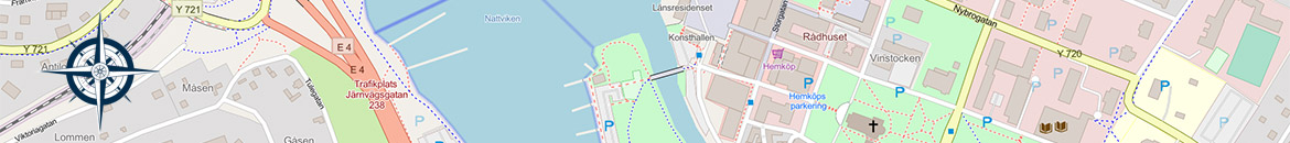 En karta över Härnösand.