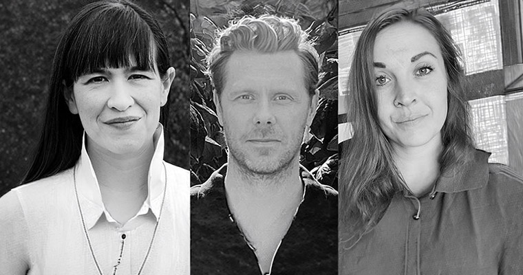 Liz Kinoshita, Sebastian Lauritzen och Linda Hermansson.