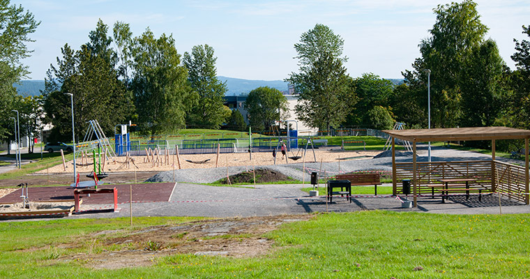 Lekpark vid Artillerigatan.