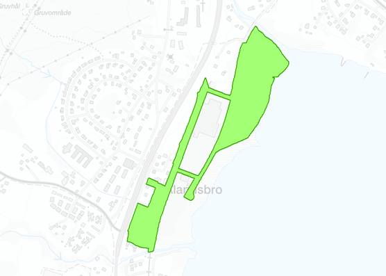 Karta över planområdet industriområde Älandsbro