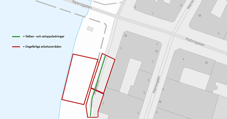 karta med områden markerade med rött