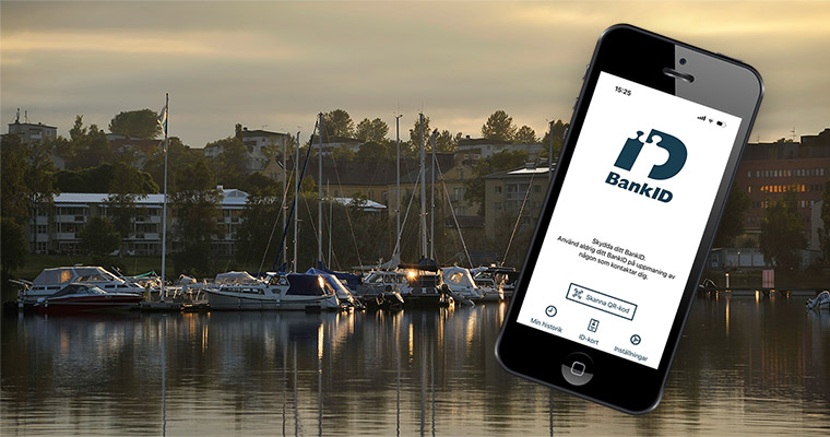 En telefon med bank-id.
