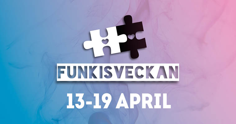 Vinjettbild med texten "Funkisveckan 13.19 april".