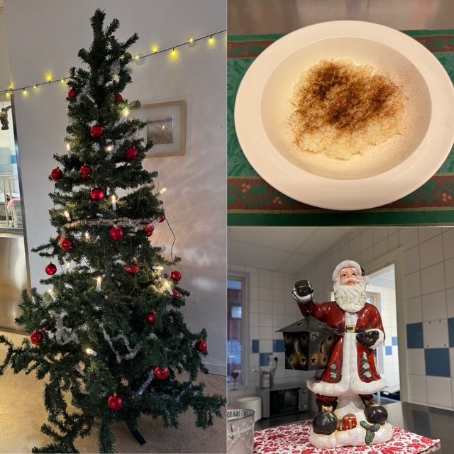 Grönbackens förskolas lunchbuffé med lax, potatis, sås och grönsaker