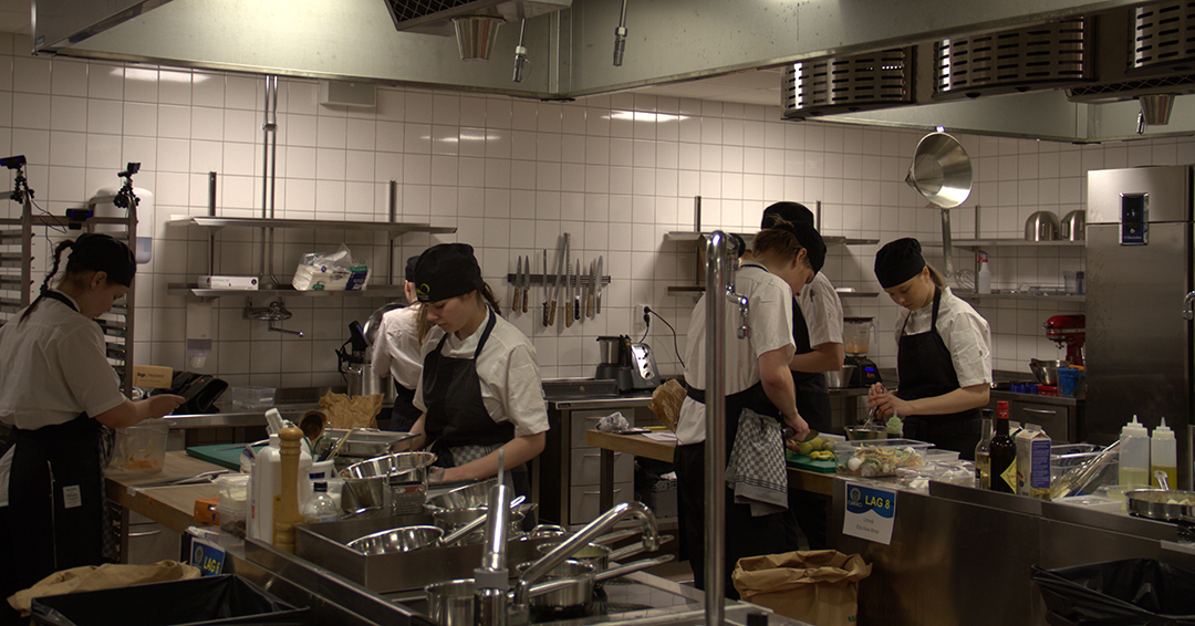 En flygbild över centrala Härnösand.