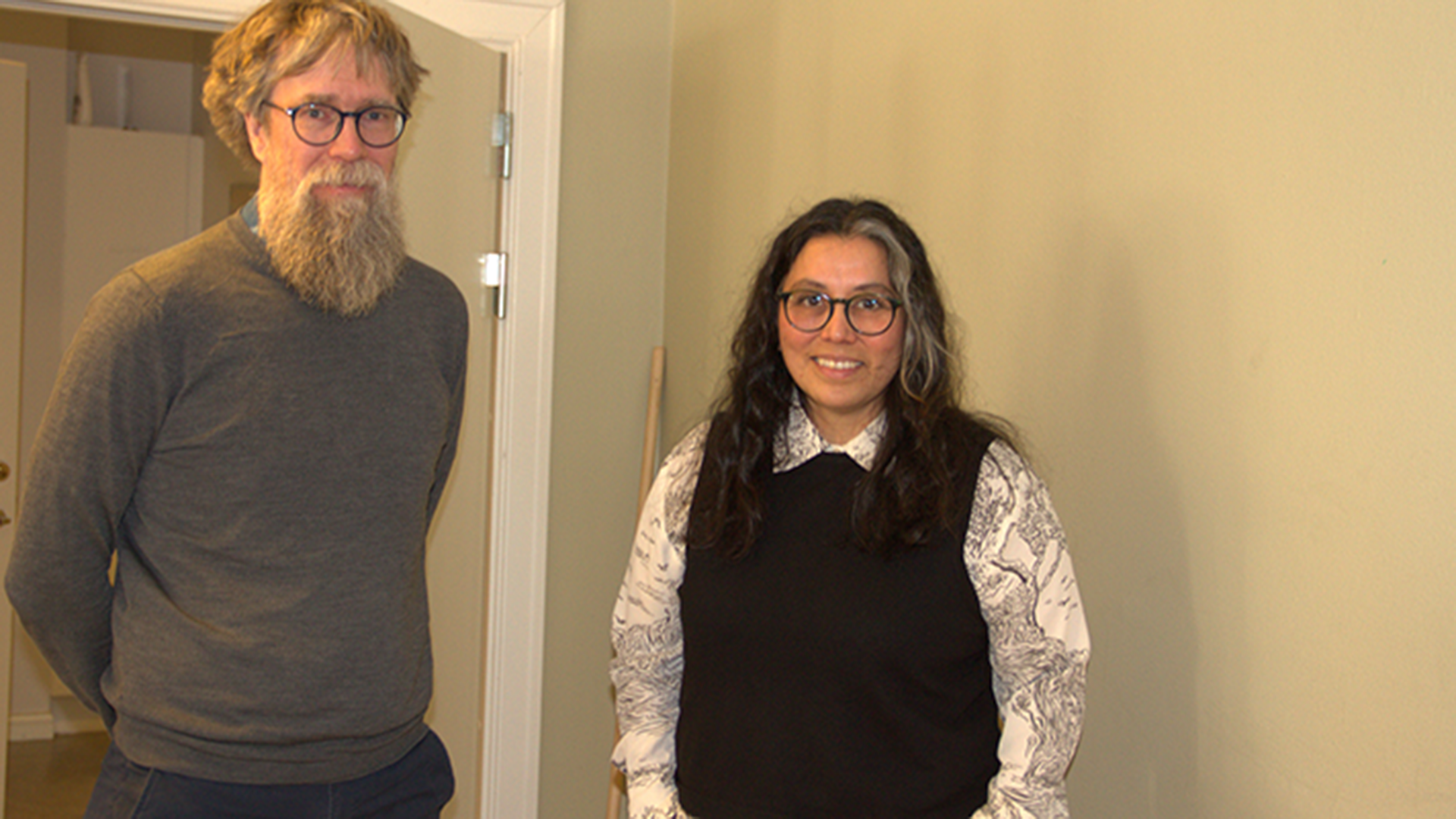 En flygbild över centrala Härnösand.