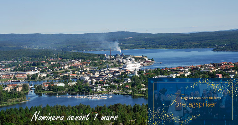 En flygbild över Härnösand.
