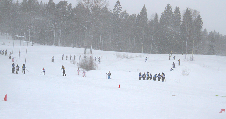 Barn som åker skidor