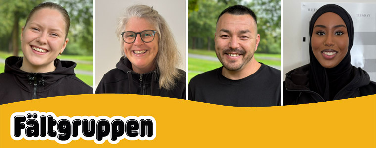 Elina, Erika, Morteza och Naima i Fältgruppen.