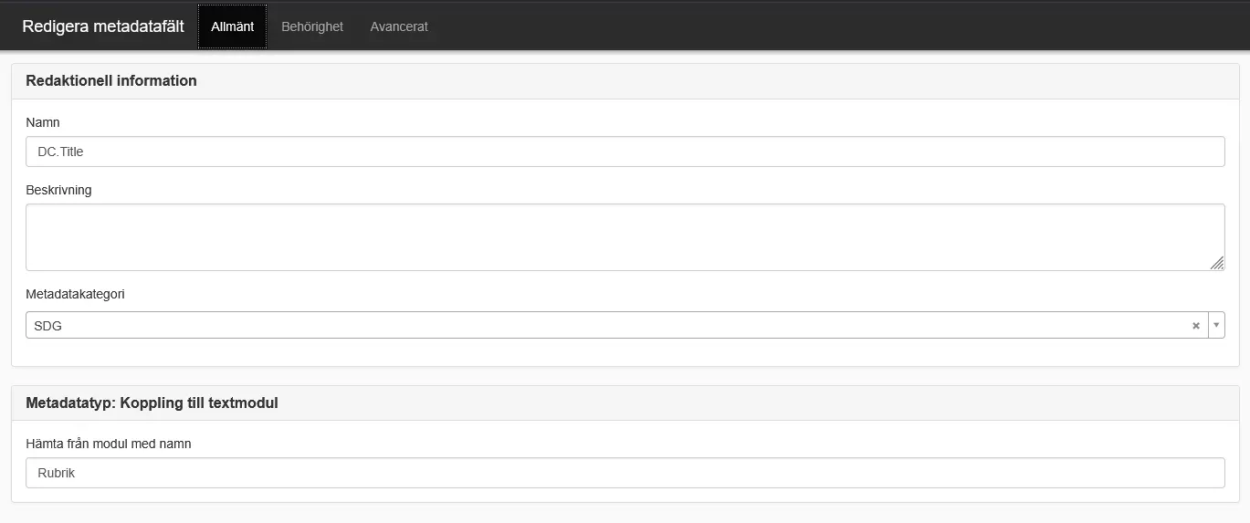 visa hur Rubrik metatagg ska se ut