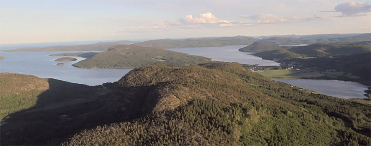 En flygbild över Höga kusten.