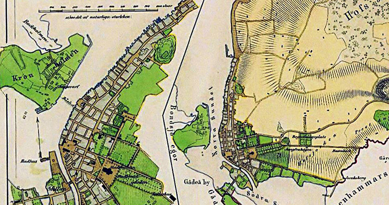 Karta över Härnösand från 1857.