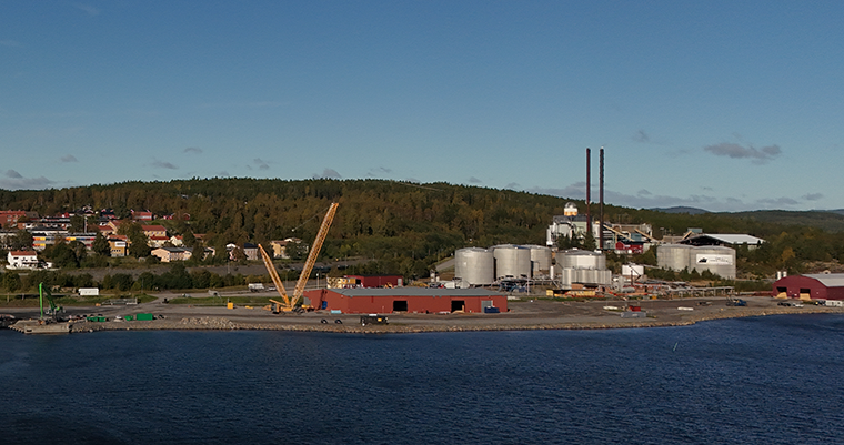 Bild över hamnområdet i Härnösand.