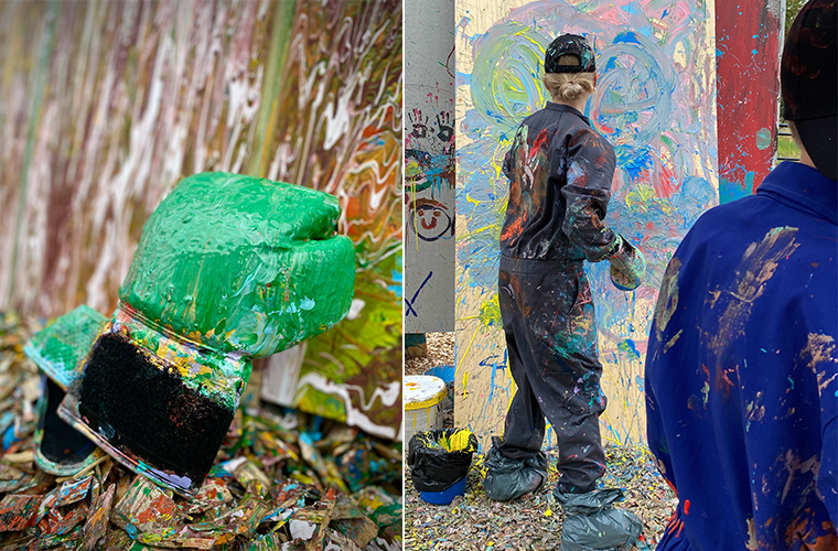 Bildmontage från workshopen "Paint Punch" i Härnösand.
