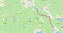 Karta med ett rött sträck