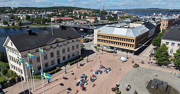 flygbild över ett torg
