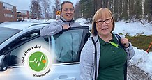 Bild på distriktssköterskorna Ann Åsén och Anna-Karin Nordling Widén som tillhör ÄlSa hembesöksteam i Sundsvall.