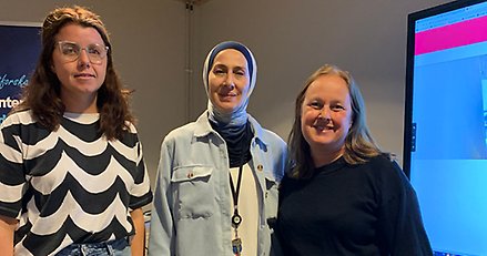  Maria Larson från Härnösands kommun, Huda Afani från SFI och Eva Coos Berglund från Region Västernorrland