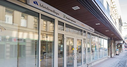 Fasaden till Arbetsförmedlingen i Härnösand