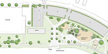 skiss över ett parkområde
