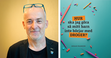 Bildmontage. Porträttbild på Håkan Framsson med glasögon i pannan och bokomslagsbild med titeln som text.