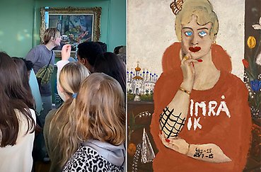 Bildmontage från skolelevernas arbete i konstwqorkshopen!