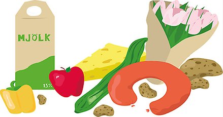 illustration på olika råvaror/livsmedel