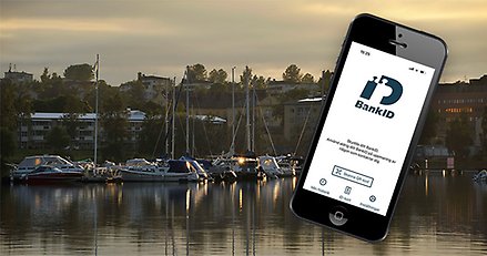 En telefon med bank-id.