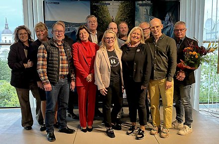 Medverkande på Företagsfrukosten 19 september. Från vänster Marie Zetterlund, Petra Forsström, Henrik Sjöström, Caroline Thörnqvist, Stefan Wikman, Thomas Jenssen, Eva-Clara Viklund, Henrik Gradin, Ewa Sandeheim, Kent Norberg, Jonas Bergström och Håkan Wiklund.