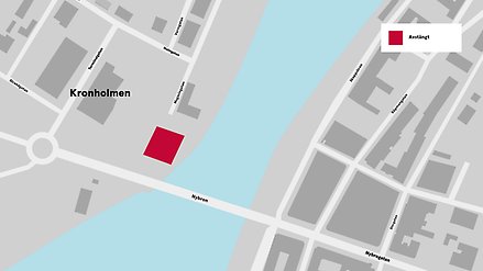 karta med ett område markerat med rött