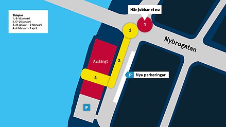 kartskiss med inramade områden i olika färger