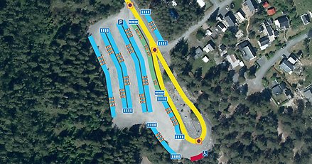 Karta över Smitingens parkering.