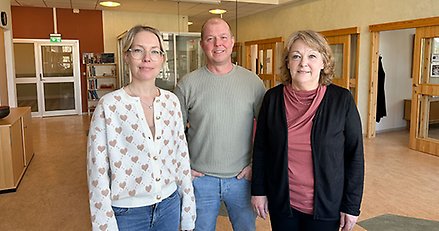 porträtt på tre personer