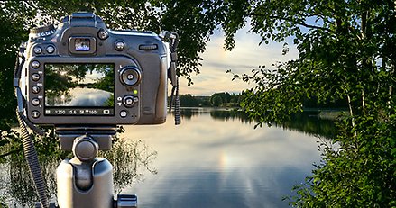 En kamera som fotar Bondsjön i Härnösand.