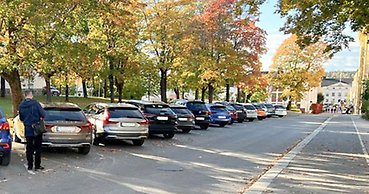 parkerade bilar längs en gata