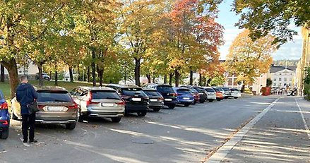 parkerade bilar längs en gata