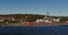 Bild över hamnområdet i Härnösand.